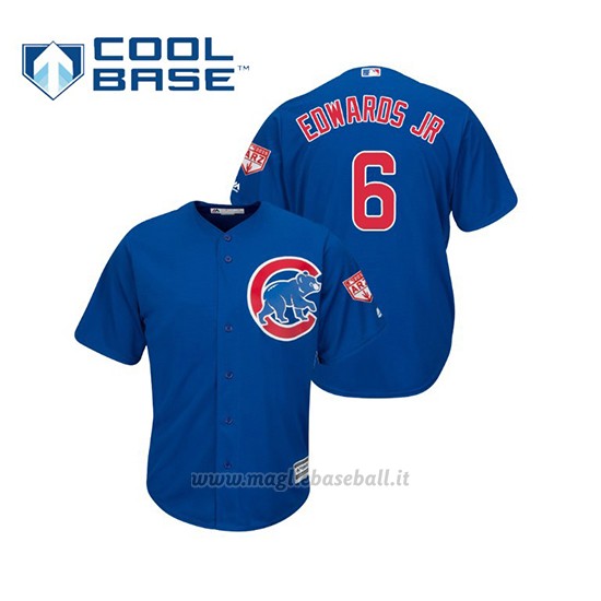 Maglia Baseball Uomo Chicago Cubs Carl Edwards Jr Cool Base Entrenamiento De Primavera 2019 Blu